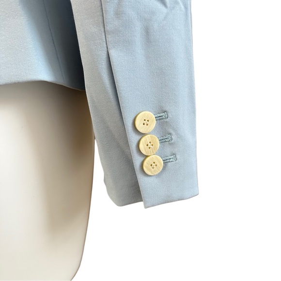 Theory Women's Stretch Wool Carissa Blazer in Sky Blue Size 4 - Picture 7 of 10